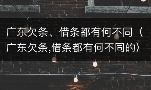 广东欠条、借条都有何不同（广东欠条,借条都有何不同的）