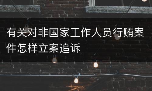 有关对非国家工作人员行贿案件怎样立案追诉