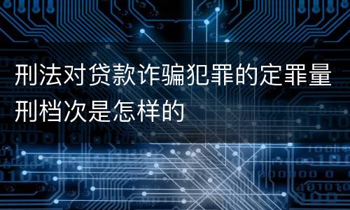 刑法对贷款诈骗犯罪的定罪量刑档次是怎样的
