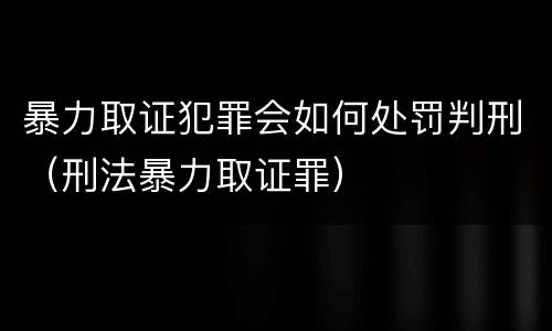 暴力取证犯罪会如何处罚判刑（刑法暴力取证罪）