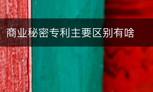 商业秘密专利主要区别有啥