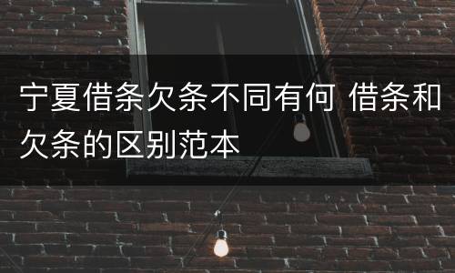 宁夏借条欠条不同有何 借条和欠条的区别范本