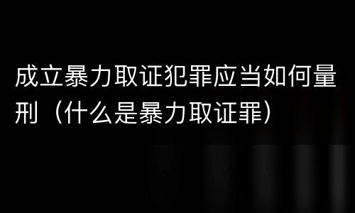 成立暴力取证犯罪应当如何量刑（什么是暴力取证罪）