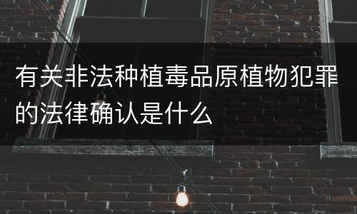有关非法种植毒品原植物犯罪的法律确认是什么