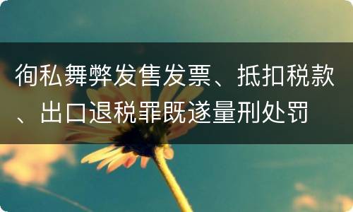 徇私舞弊发售发票、抵扣税款、出口退税罪既遂量刑处罚