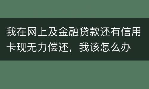 我在网上及金融贷款还有信用卡现无力偿还，我该怎么办