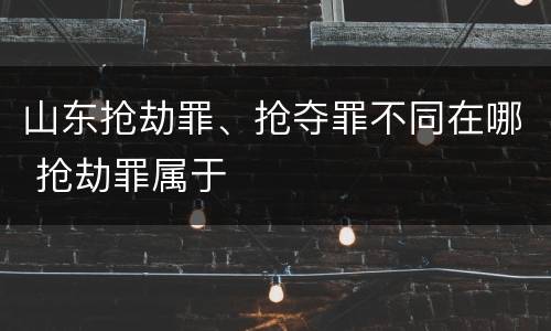 山东抢劫罪、抢夺罪不同在哪 抢劫罪属于