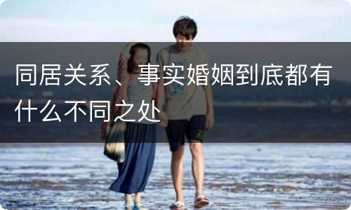 同居关系、事实婚姻到底都有什么不同之处