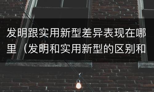 发明跟实用新型差异表现在哪里（发明和实用新型的区别和联系有什么）