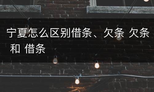 宁夏怎么区别借条、欠条 欠条 和 借条