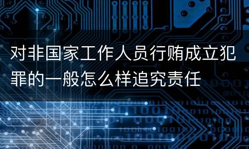 对非国家工作人员行贿成立犯罪的一般怎么样追究责任