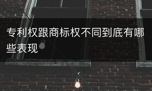 专利权跟商标权不同到底有哪些表现