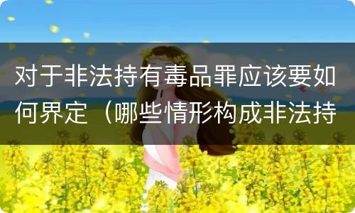 对于非法持有毒品罪应该要如何界定（哪些情形构成非法持有毒品罪）