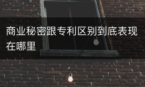 商业秘密跟专利区别到底表现在哪里