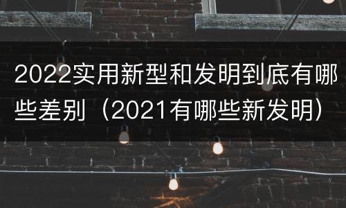 2022实用新型和发明到底有哪些差别（2021有哪些新发明）