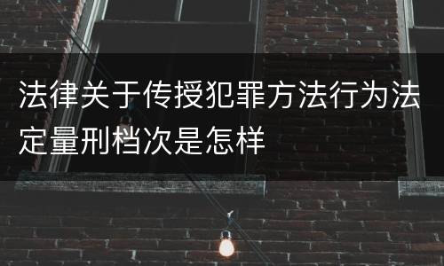法律关于传授犯罪方法行为法定量刑档次是怎样