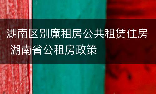 湖南区别廉租房公共租赁住房 湖南省公租房政策