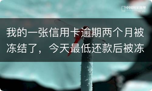 我的一张信用卡逾期两个月被冻结了，今天最低还款后被冻结，请问下还可以解冻吗