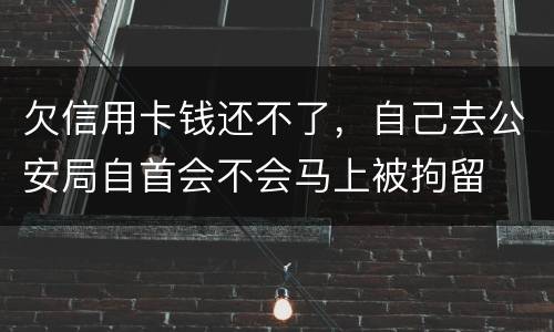 欠信用卡钱还不了，自己去公安局自首会不会马上被拘留