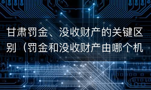 甘肃罚金、没收财产的关键区别（罚金和没收财产由哪个机关执行）