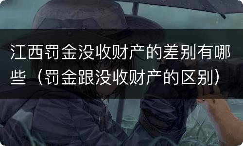 江西罚金没收财产的差别有哪些（罚金跟没收财产的区别）