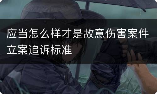 应当怎么样才是故意伤害案件立案追诉标准