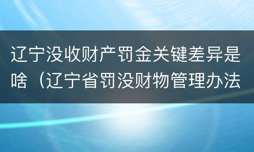 辽宁没收财产罚金关键差异是啥（辽宁省罚没财物管理办法）