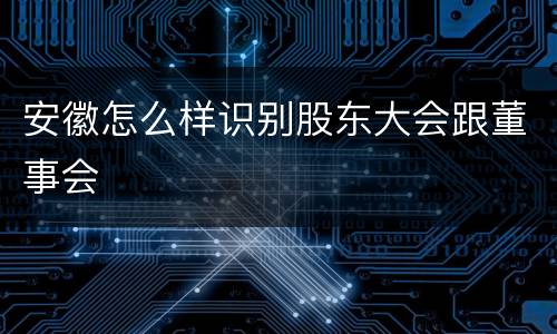 安徽怎么样识别股东大会跟董事会
