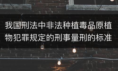 我国刑法中非法种植毒品原植物犯罪规定的刑事量刑的标准有哪些