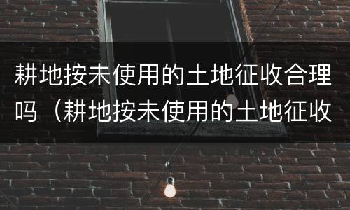 耕地按未使用的土地征收合理吗（耕地按未使用的土地征收合理吗对吗）