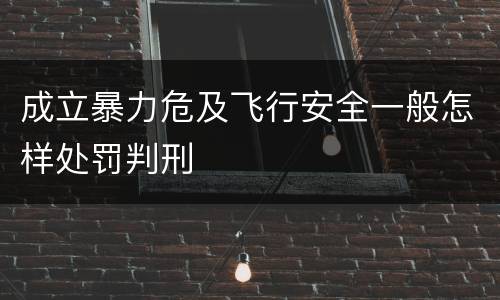 成立暴力危及飞行安全一般怎样处罚判刑