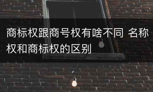 商标权跟商号权有啥不同 名称权和商标权的区别