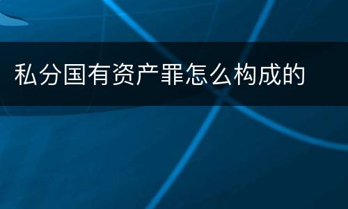 私分国有资产罪怎么构成的