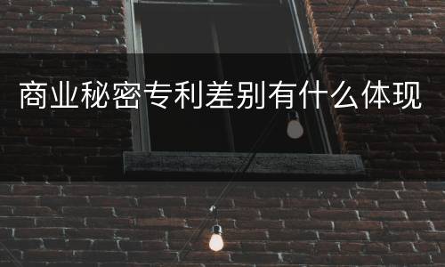 商业秘密专利差别有什么体现