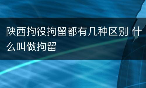 陕西拘役拘留都有几种区别 什么叫做拘留
