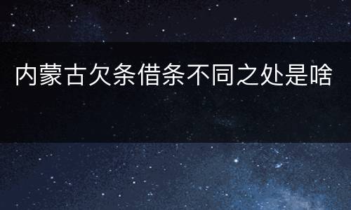 内蒙古欠条借条不同之处是啥