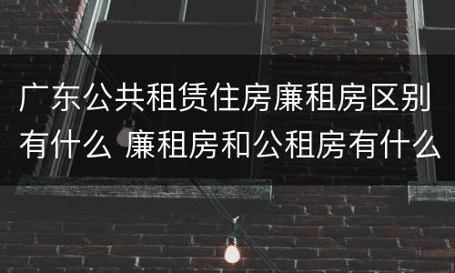 广东公共租赁住房廉租房区别有什么 廉租房和公租房有什么区别广州