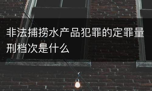非法捕捞水产品犯罪的定罪量刑档次是什么