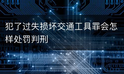 犯了过失损坏交通工具罪会怎样处罚判刑