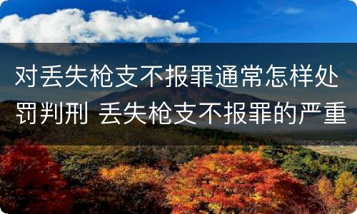 对丢失枪支不报罪通常怎样处罚判刑 丢失枪支不报罪的严重后果