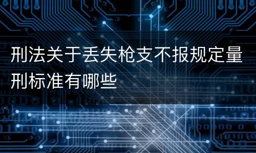 刑法关于丢失枪支不报规定量刑标准有哪些