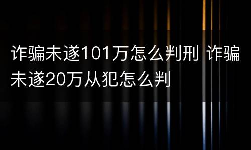 诈骗未遂101万怎么判刑 诈骗未遂20万从犯怎么判
