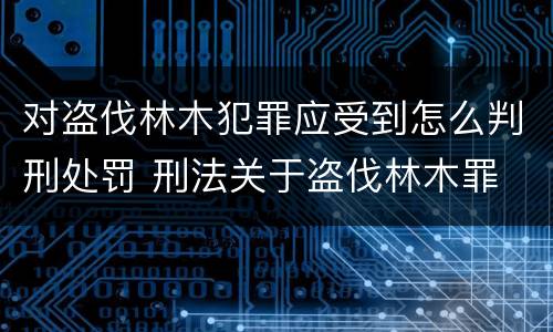 对盗伐林木犯罪应受到怎么判刑处罚 刑法关于盗伐林木罪