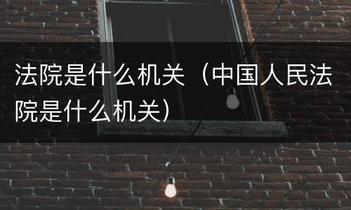 法院是什么机关（中国人民法院是什么机关）