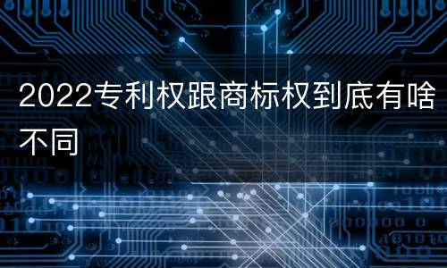 2022专利权跟商标权到底有啥不同