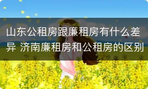 山东公租房跟廉租房有什么差异 济南廉租房和公租房的区别