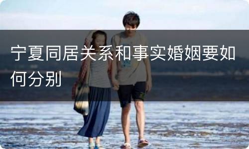 宁夏同居关系和事实婚姻要如何分别