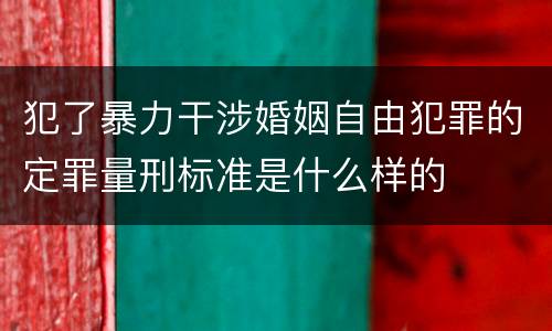 犯了暴力干涉婚姻自由犯罪的定罪量刑标准是什么样的