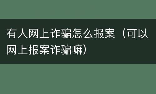 有人网上诈骗怎么报案（可以网上报案诈骗嘛）