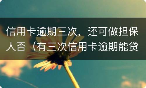 信用卡逾期三次，还可做担保人否（有三次信用卡逾期能贷款买房吗）